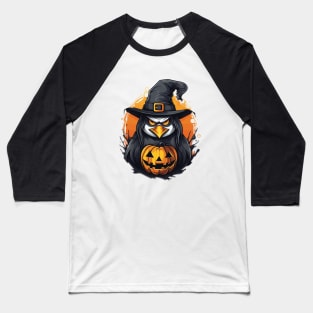 Creepy Penguin Halloween Design Baseball T-Shirt
